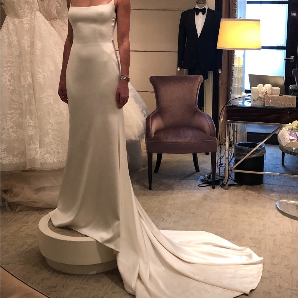 Elegant White Satin Gown